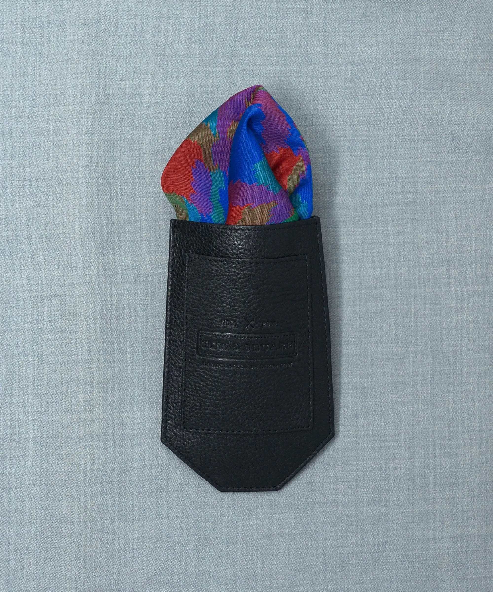 Old School Geometric Blue Pocket Square