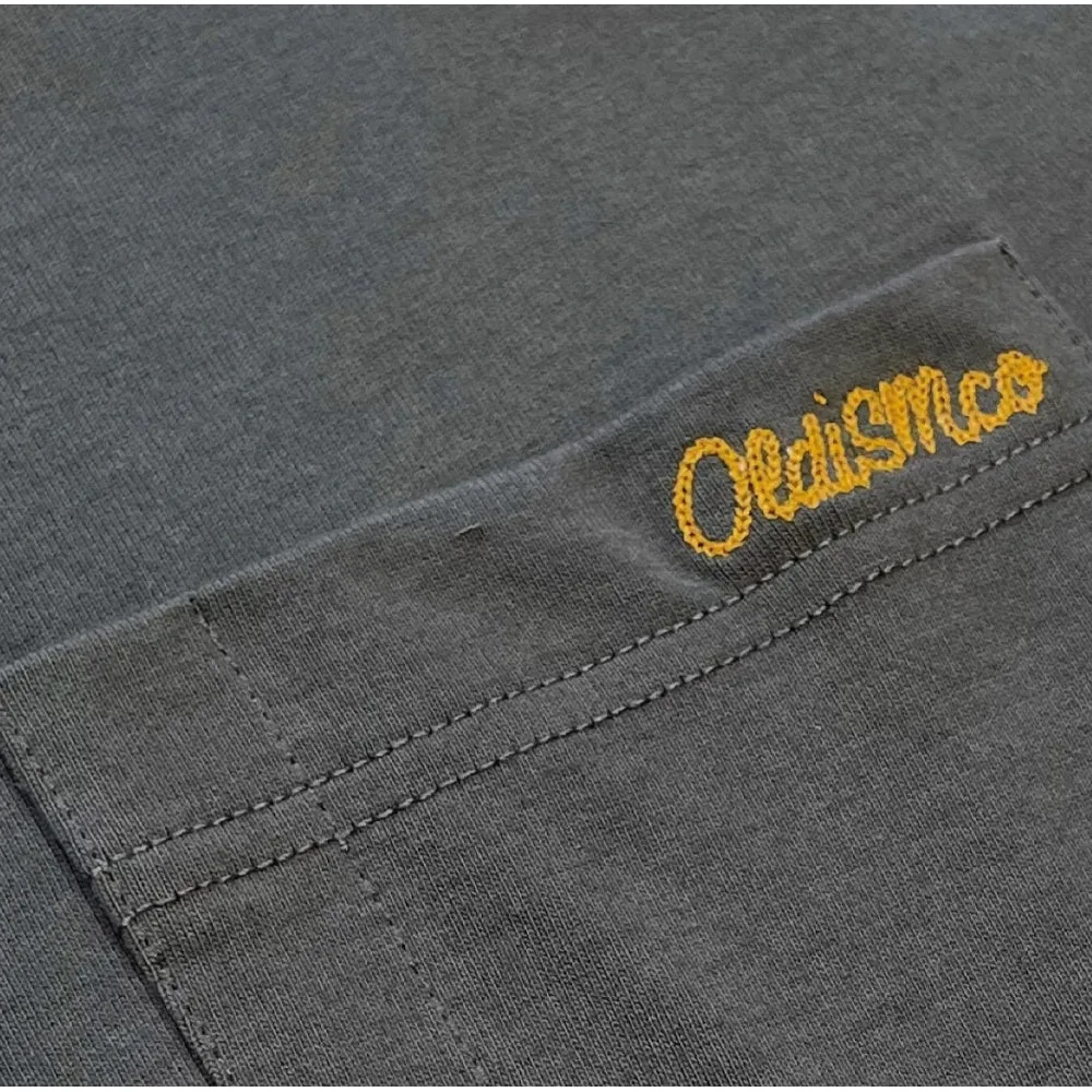 OLDISM OLD/SM OVERSIZE EMBROIDERY LABEL POCKET TEE-GREY