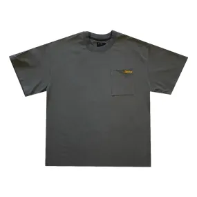 OLDISM OLD/SM OVERSIZE EMBROIDERY LABEL POCKET TEE-GREY