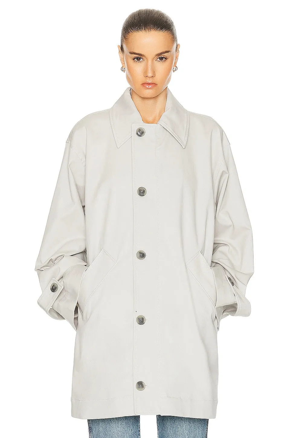 Oversized Car Coat in Stone Grey