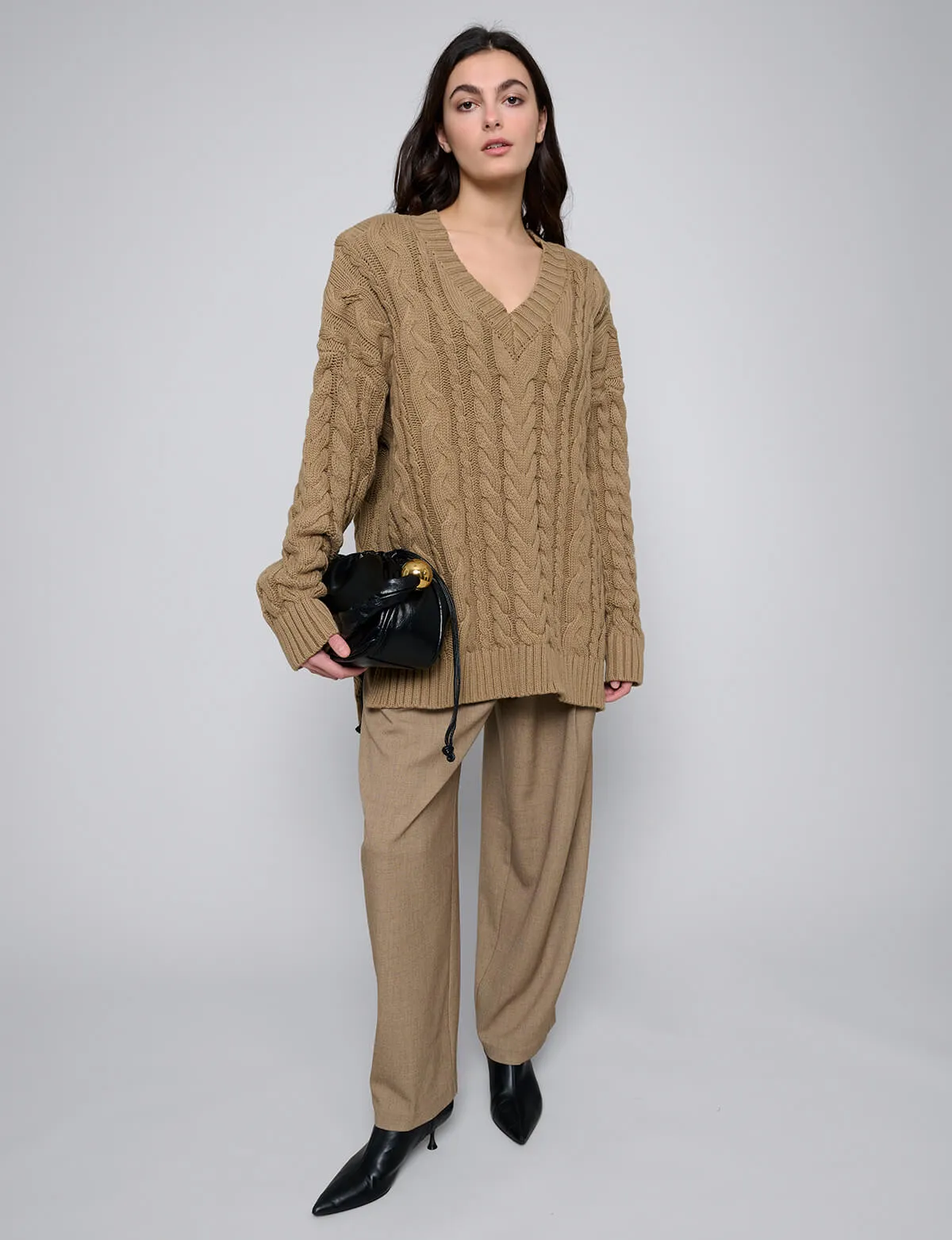 Padded Shoulder Oversized Sweater