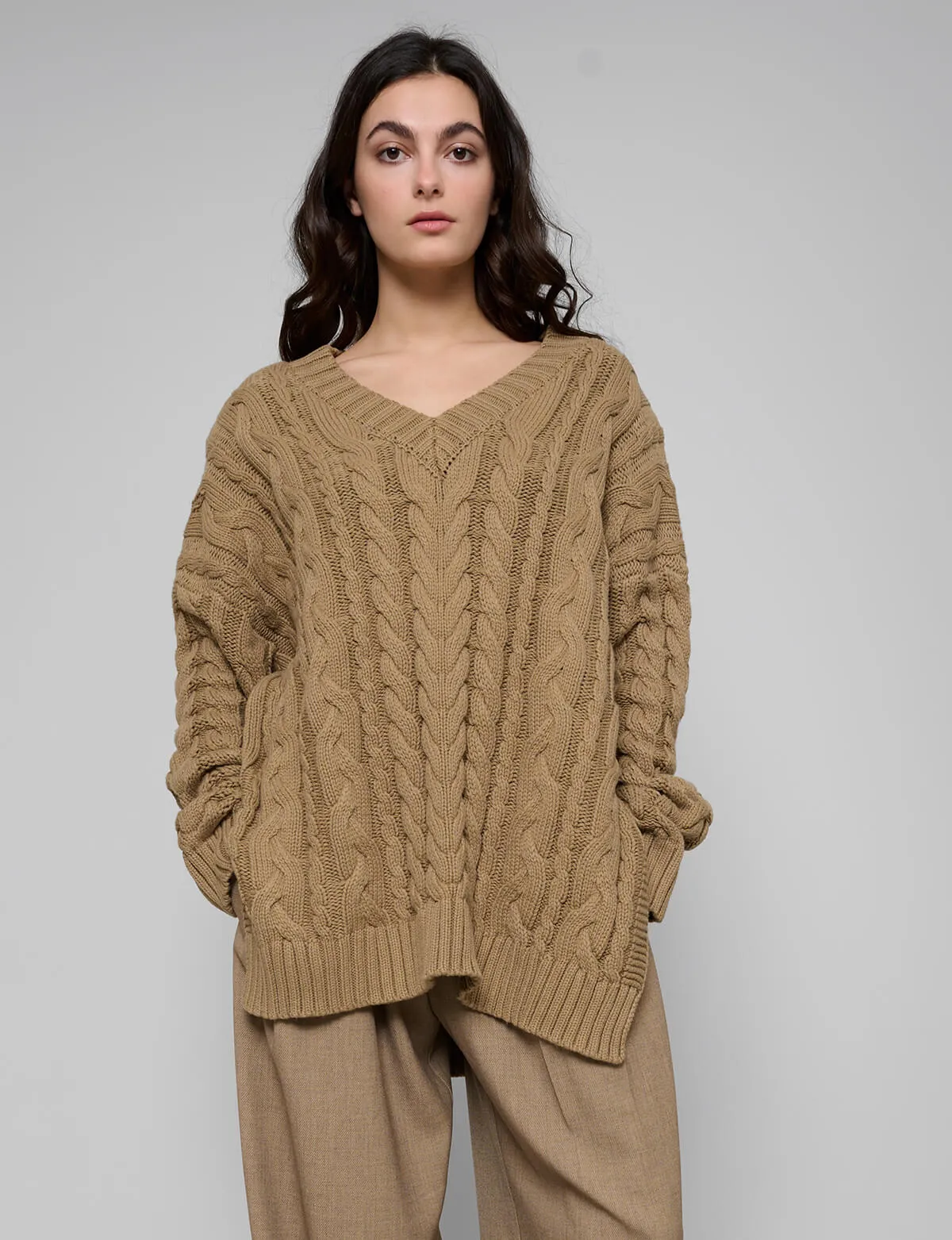 Padded Shoulder Oversized Sweater