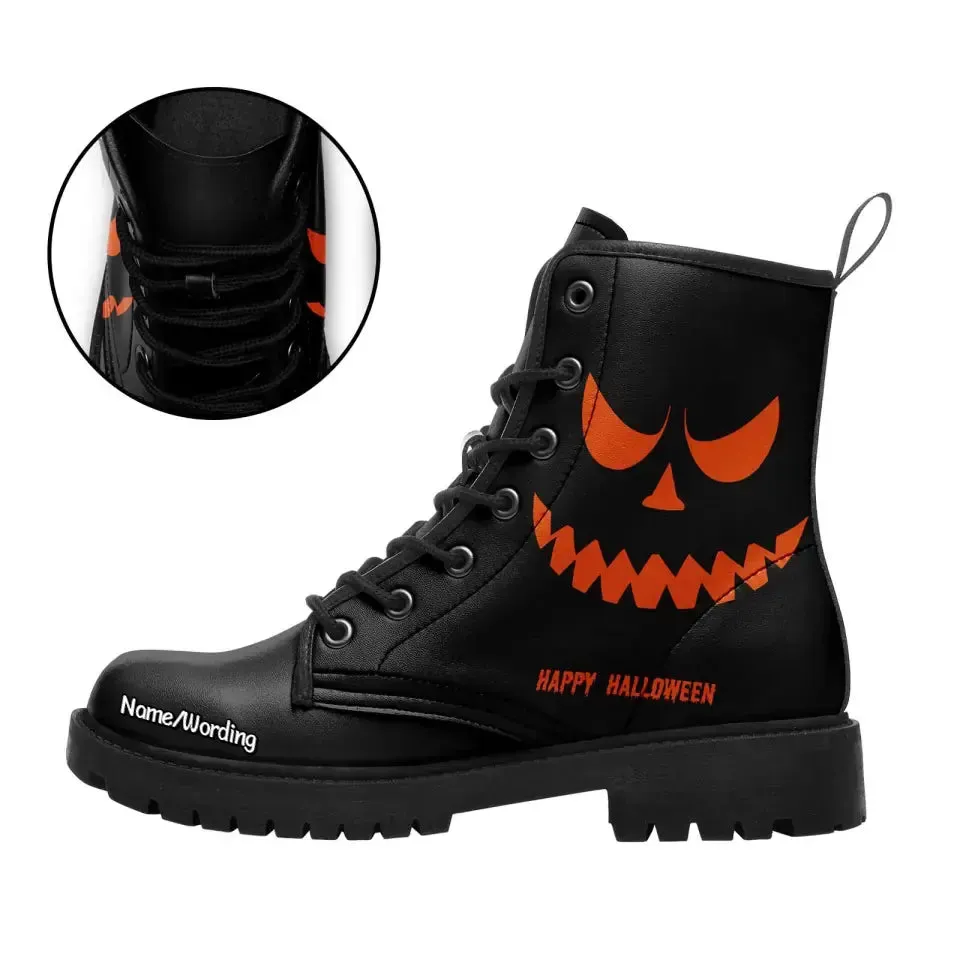 Personalized Pumpkin Boots, Custom Witch Boots, Vampire Boots, Gothic Boots, Unique Gift for Halloween