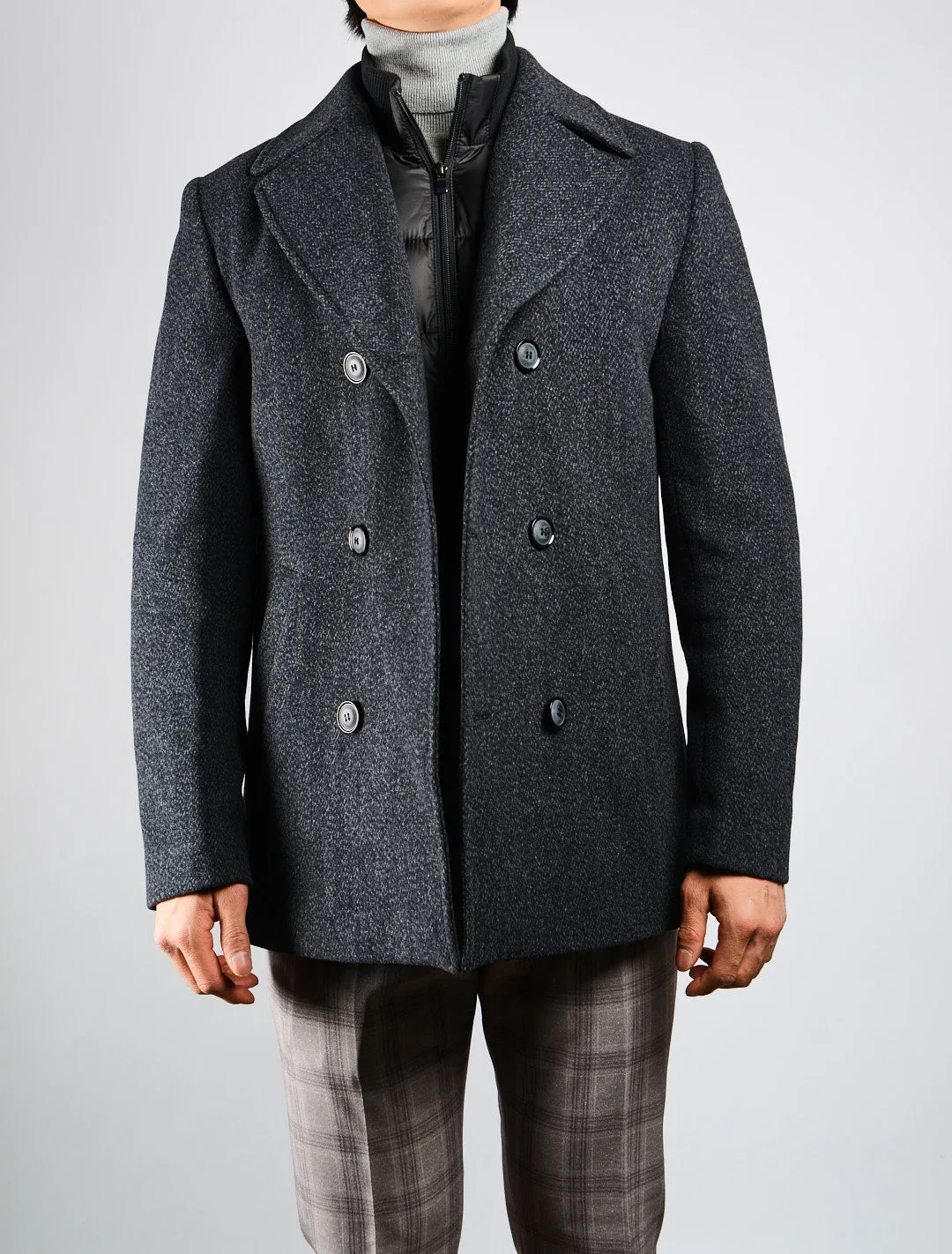 Preston Heathered Tonal Stripe DB Coat