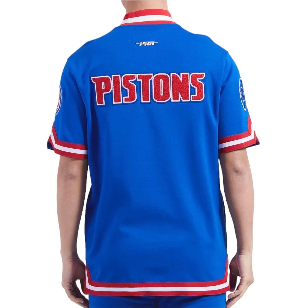 Pro Standard Detroit Pistons Classic Warm Up SS Jacket (Royal Blue/Red)