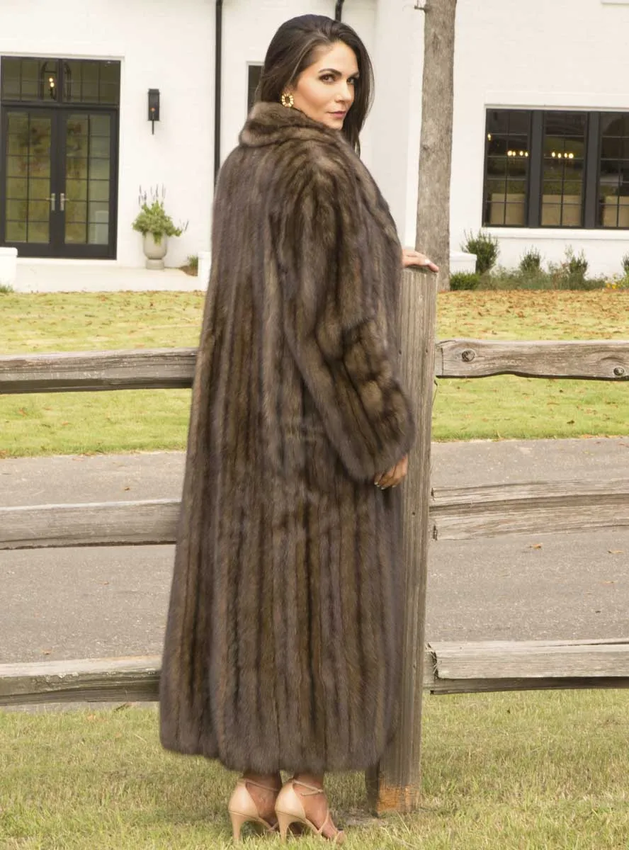 Russian Sable Fur Coat with Shawl Collar