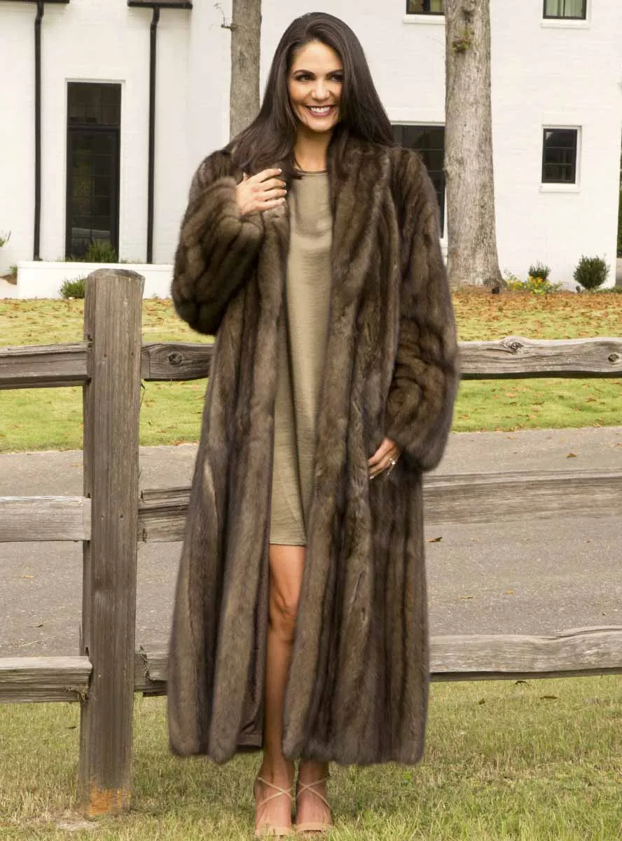 Russian Sable Fur Coat with Shawl Collar