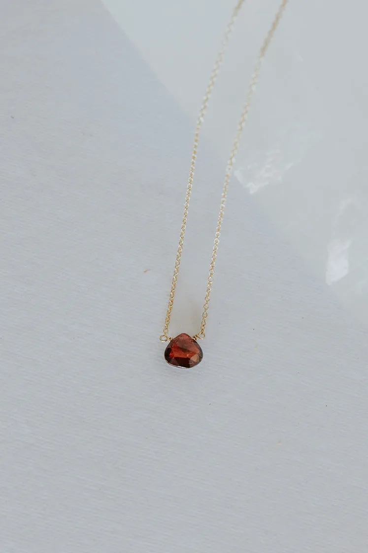 Single Stone Necklace - Warm Tones