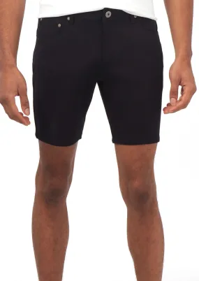 Solid Slub Knit Fleece Short (Black)