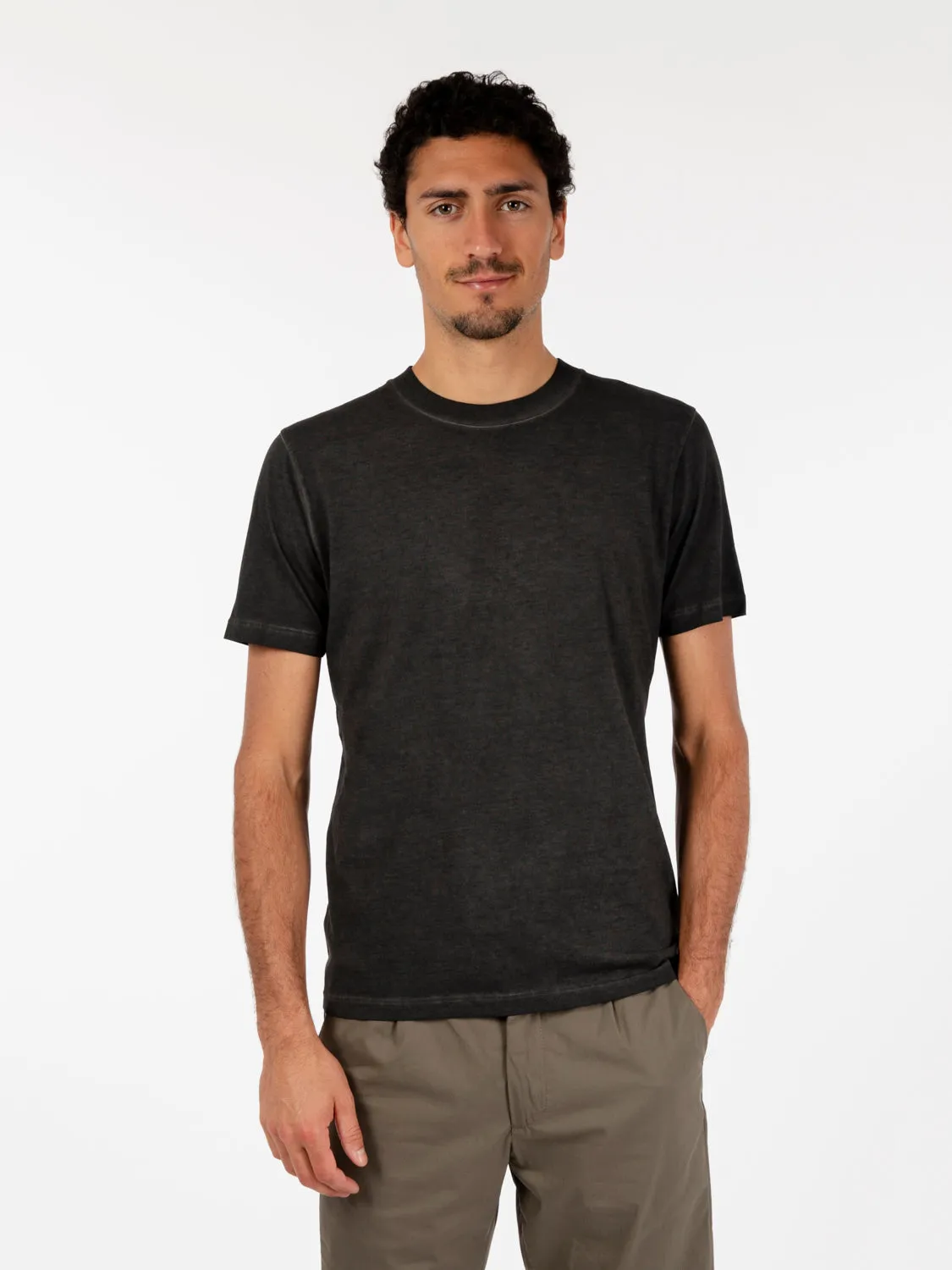 T-shirt basic a maniche corte old piombo