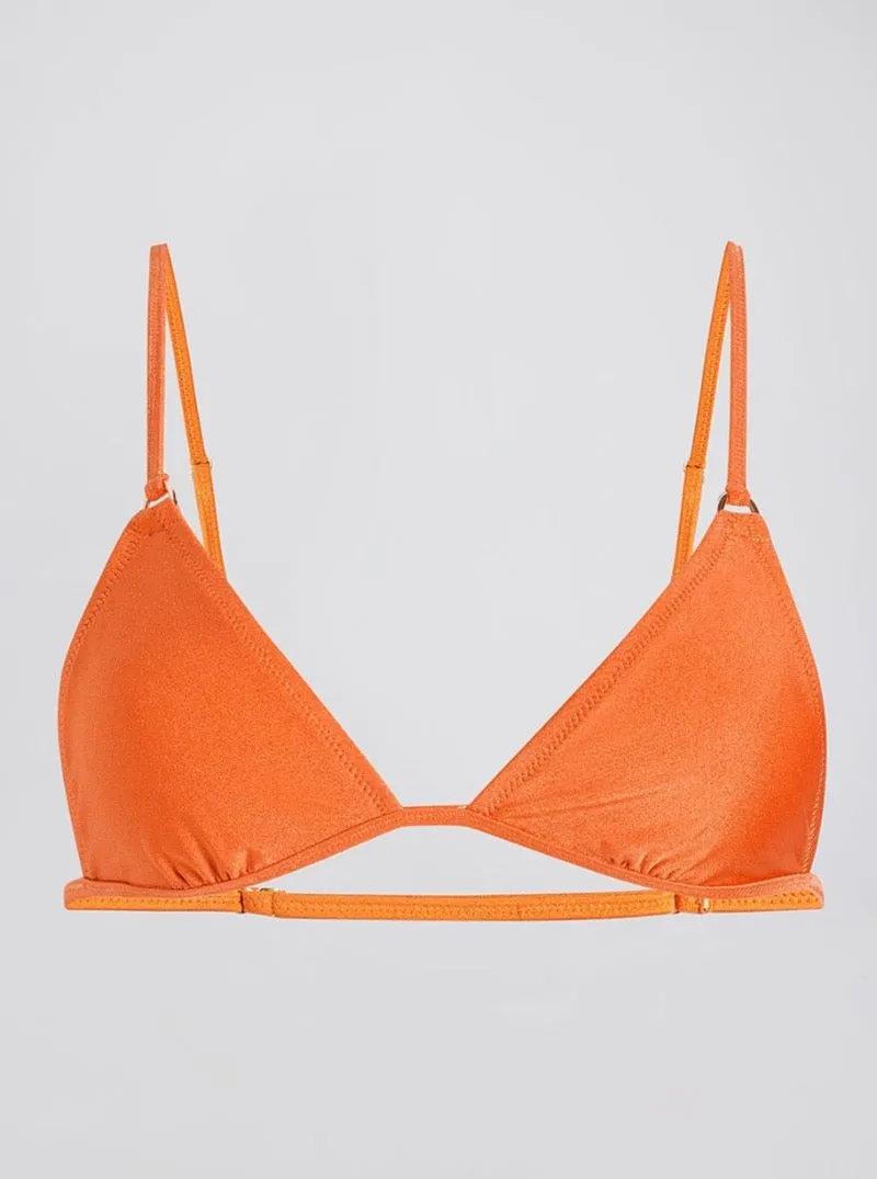 The Ilona Bikini Top in Warm Orange