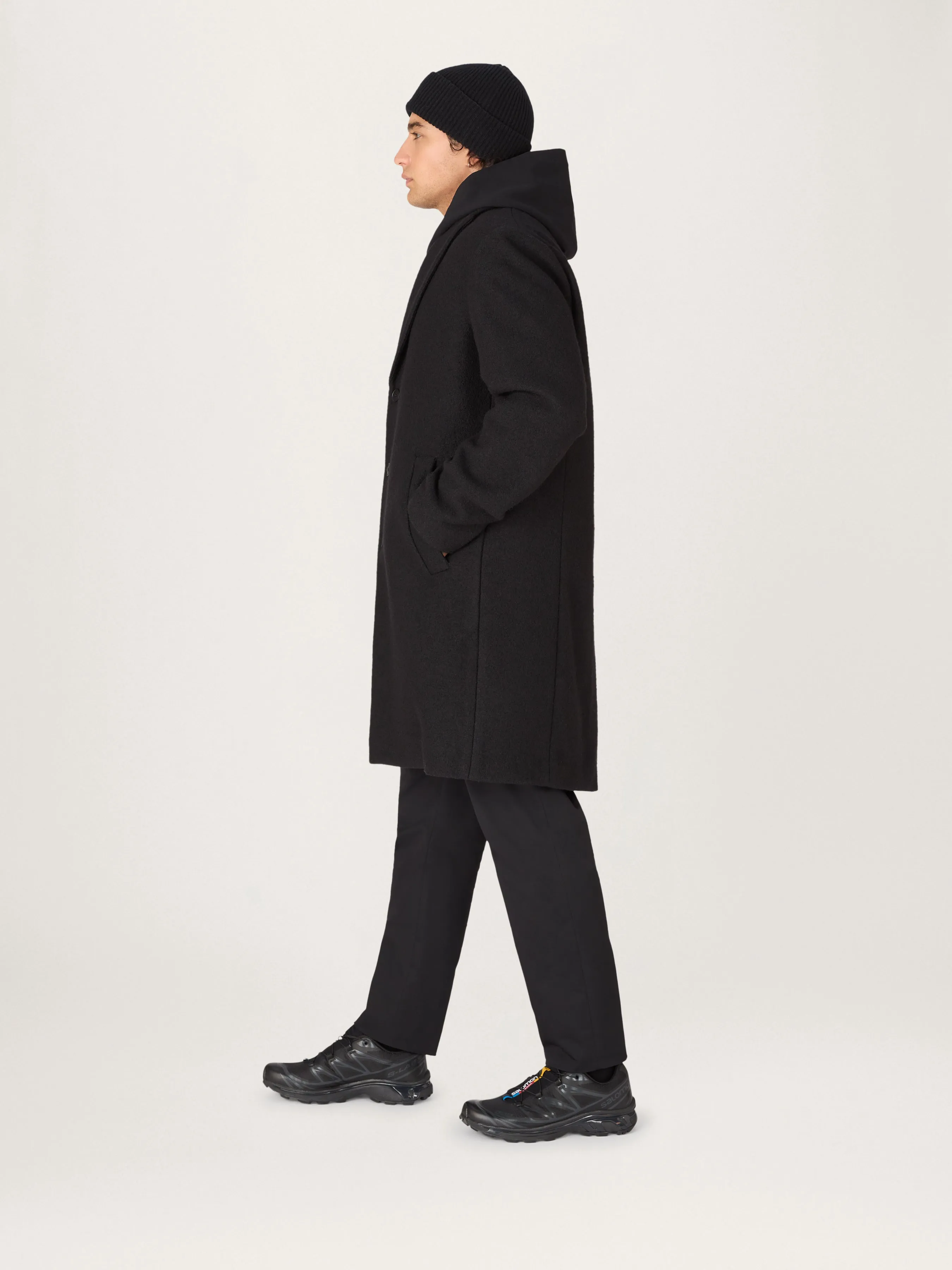 The Jersey Wool Coat || Black | LESTRANGE