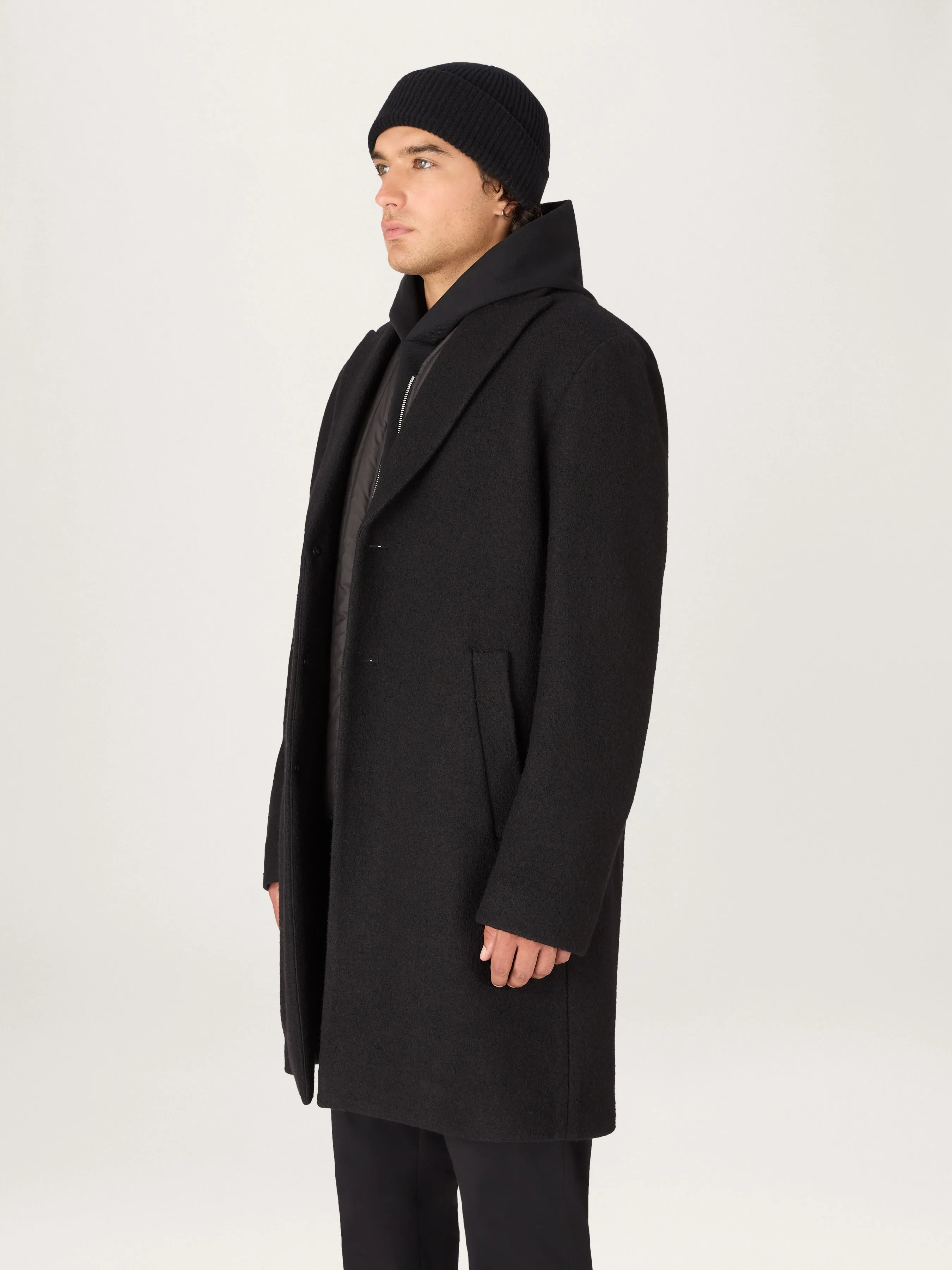 The Jersey Wool Coat || Black | LESTRANGE