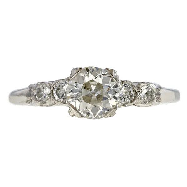 Vintage Engagement Ring, Old Euro 0.62ct.