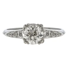 Vintage Engagement Ring, Old Euro 0.84ct.