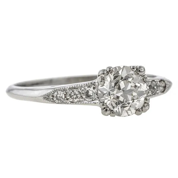 Vintage Engagement Ring, Old Euro 0.84ct.