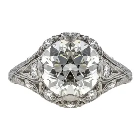 Vintage Engagement Ring, Old European Diamond 2.50ct