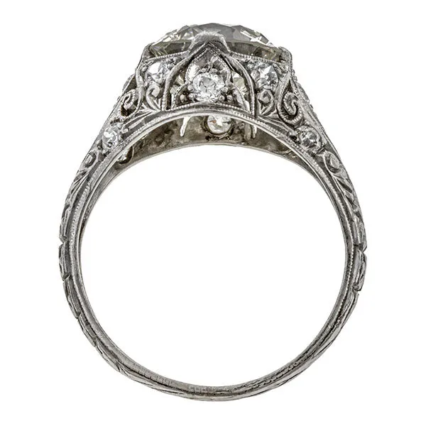 Vintage Engagement Ring, Old European Diamond 2.50ct