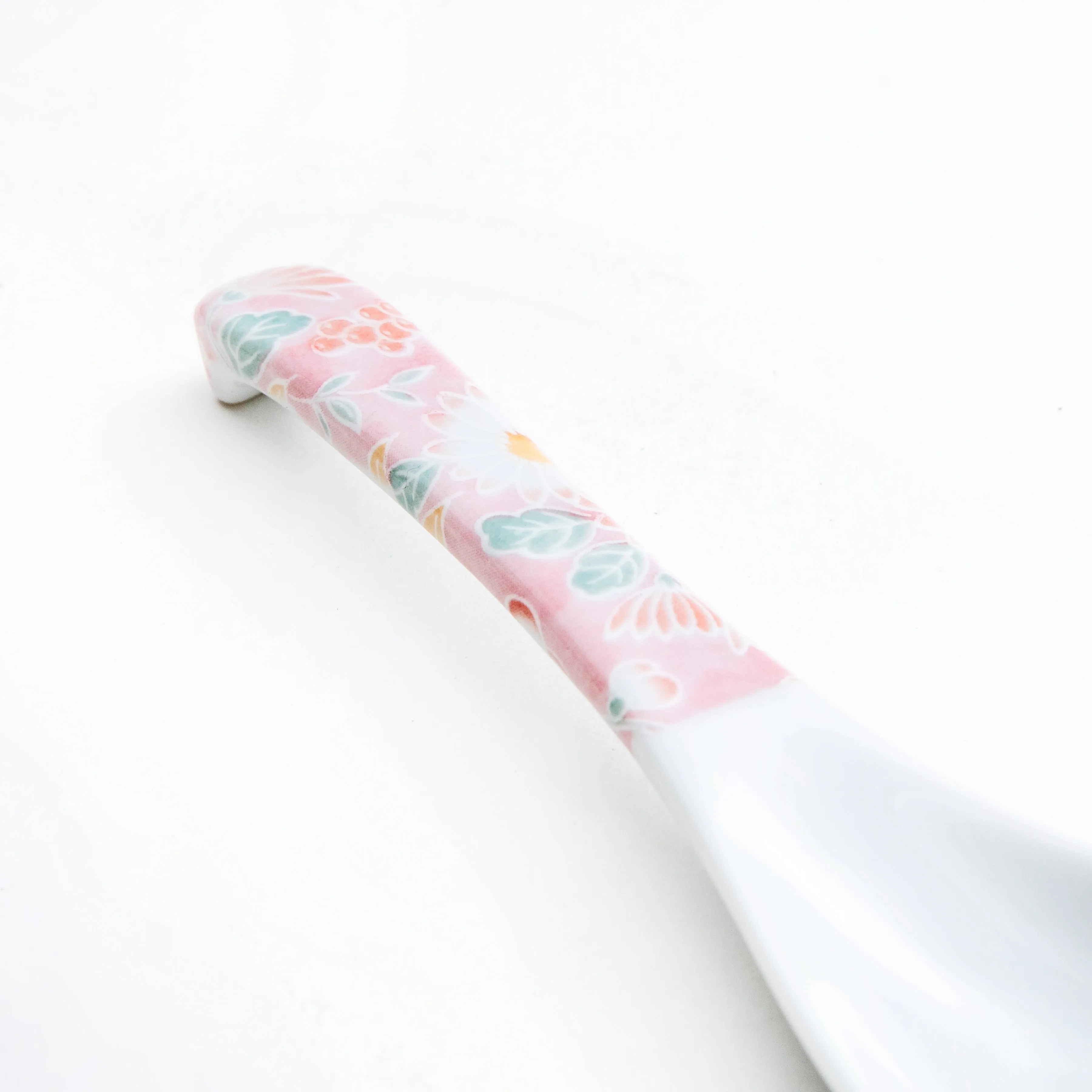 Warm Colors Flowers Porcelain Soup Spoon