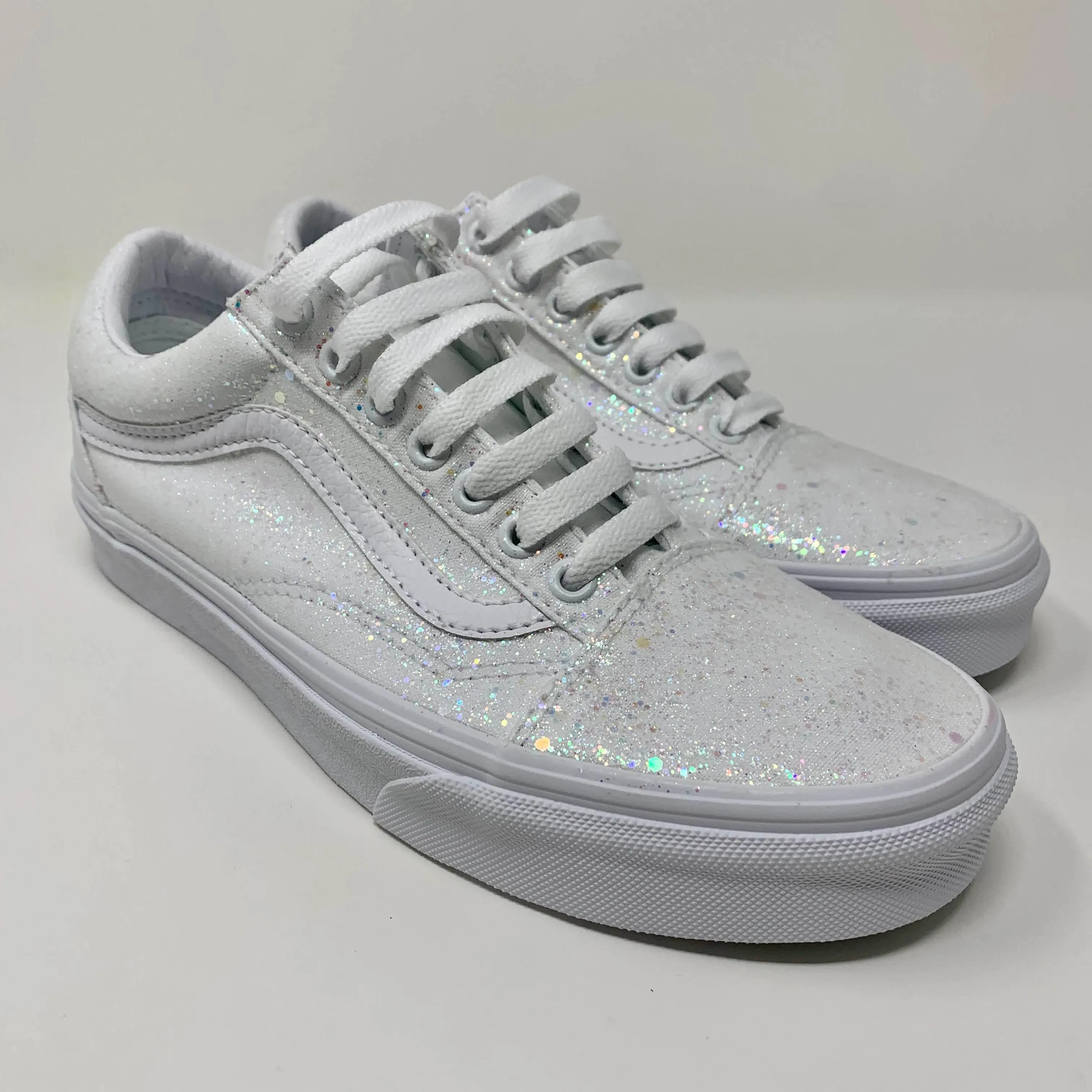 White Crystal Glitter Old Skool Vans