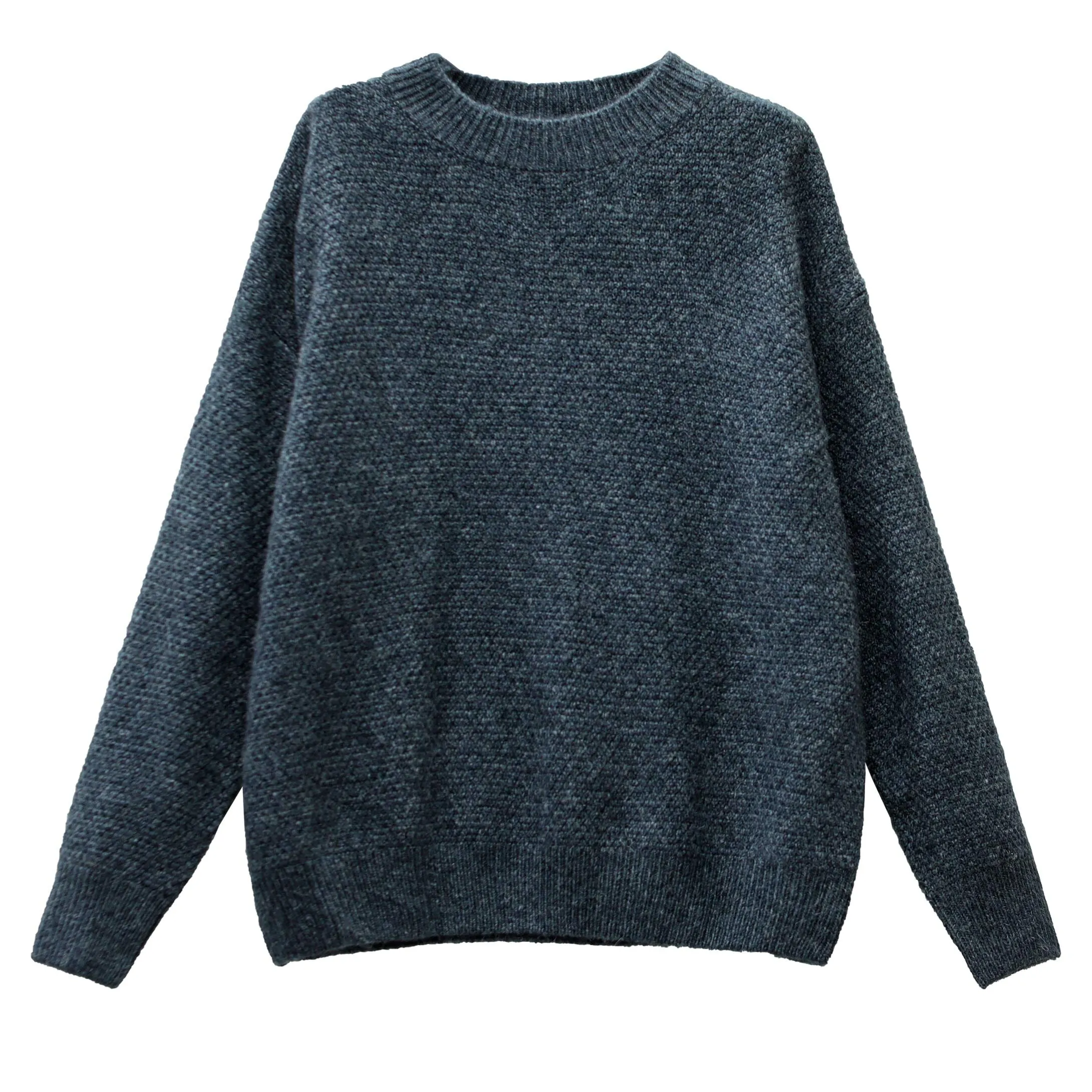 Women Solid Loose Knitted Autumn Winter Warm Sweater