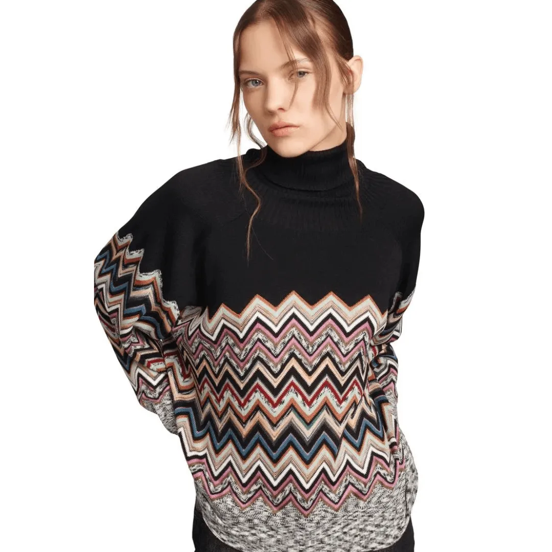 ZIGZAG SWEATER BLACK MULTI